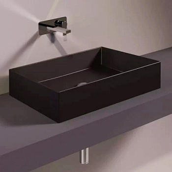 Раковина из санфаянса Simas AG 60 nero matt 60х40 накладная цвет черный матовый